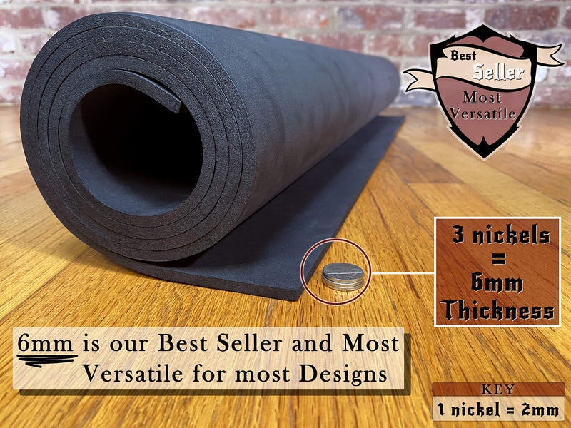 The Foamory EVA Foam Cosplay - (2mm to 10mm) - Black or White - 14"" x 39"" Sheet - Ultra High Density 85 kg/m3 - by The Foamory (Black, 6mm - Thickness) - Image 5